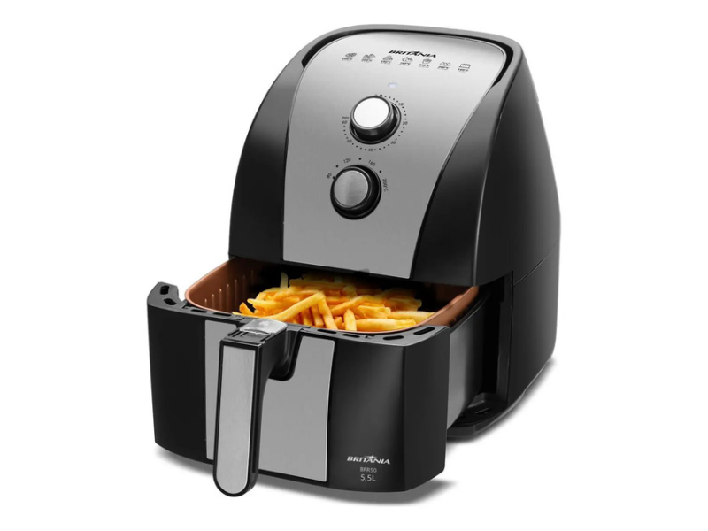 Britânia Air Fryer Bfr51 5,5l Antiaderente Gold Potência De 1500w Cor Preto